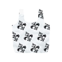 French France Fleur De Lys Metal Pattern Black And White Antique Vintage Full Print Recycle Bag (s) by Quebec