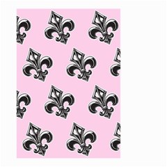 French France Fleur De Lys Metal Pattern Black And White Antique Vintage Pink And Black Rocker Small Garden Flag (two Sides) by Quebec