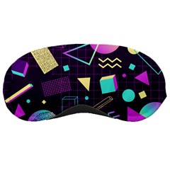 Retrowave Aesthetic Vaporwave Retro Memphis Pattern 80s Design 3d Geometric Shapes Sleeping Mask by genx