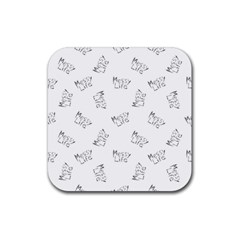 Messy Life Phrase Motif Typographic Pattern Rubber Coaster (square)  by dflcprintsclothing