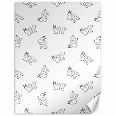 Messy Life Phrase Motif Typographic Pattern Canvas 12  X 16  by dflcprintsclothing