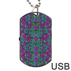 The Most Beautiful Flower Forest On Earth Dog Tag Usb Flash (one Side) by pepitasart
