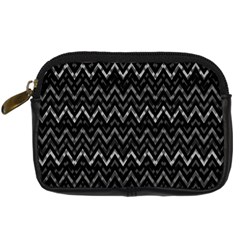 Chevrons Noir / Gris Digital Camera Leather Case by kcreatif