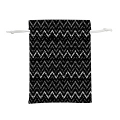 Chevrons Noir / Gris Lightweight Drawstring Pouch (l) by kcreatif