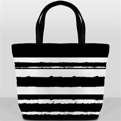 Bandes Abstrait Blanc/noir Bucket Bag by kcreatif
