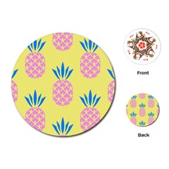 Summer Pineapple Seamless Pattern Playing Cards Single Design (round) by Sobalvarro