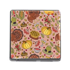 Thanksgiving Pattern Memory Card Reader (square 5 Slot) by Sobalvarro
