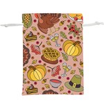 Thanksgiving Pattern  Lightweight Drawstring Pouch (XL) Back