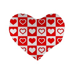 Background Card Checker Chequered Standard 16  Premium Flano Heart Shape Cushions by Sapixe