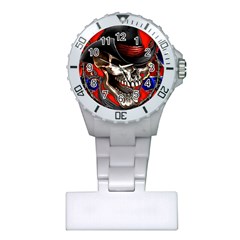 Confederate Flag Usa America United States Csa Civil War Rebel Dixie Military Poster Skull Plastic Nurses Watch by Sapixe