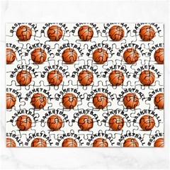 Orange Basketballs Rectangular Jigsaw Puzzl by mccallacoulturesports