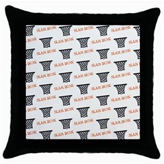 Slam Dunk Baskelball Baskets Throw Pillow Case (black) by mccallacoulturesports