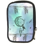 Dreamcatcher With Moon And Feathers Compact Camera Leather Case Front