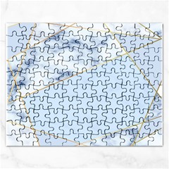 Blue Marble Print Rectangular Jigsaw Puzzl by designsbymallika