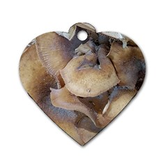 Close Up Mushroom Abstract Dog Tag Heart (one Side) by Fractalsandkaleidoscopes