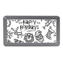 Christmas Seamless Pattern Doodle Style Memory Card Reader (mini) by Vaneshart