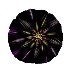 Fractal Flower Floral Abstract Standard 15  Premium Round Cushions by HermanTelo