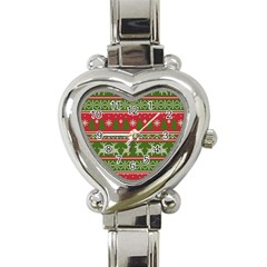 Christmas Knitting Pattern Heart Italian Charm Watch by Vaneshart