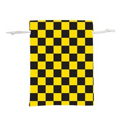 Checkerboard Pattern Black And Yellow Ancap Libertarian Lightweight Drawstring Pouch (l) by snek