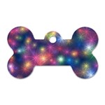 Abstract Background Graphic Space Dog Tag Bone (Two Sides) Front