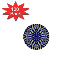 Wood Flower And Matches Mandala Vintage 1  Mini Buttons (100 Pack)  by pepitasart