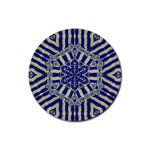 Wood Flower And Matches Mandala Vintage Rubber Coaster (Round)  Front
