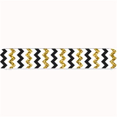 Black And Gold Glitters Zigzag Retro Pattern Golden Metallic Texture Small Bar Mats by genx