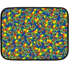 Clown World Pepe The Frog Honkhonk Meme Kekistan Funny Pattern Blue  Fleece Blanket (mini) by snek