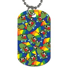 Clown World Pepe The Frog Honkhonk Meme Kekistan Funny Pattern Blue  Dog Tag (one Side) by snek