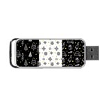 Black Golden Christmas Pattern Collection Portable USB Flash (Two Sides) Back