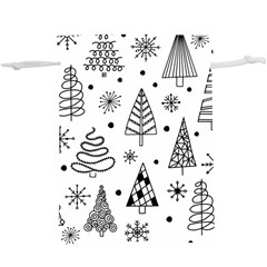 Seamless Pattern With Christmas Trees  Lightweight Drawstring Pouch (xl) by Vaneshart