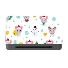 Christmas Seamless Pattern With Cute Kawaii Mouse Memory Card Reader With Cf by Vaneshart