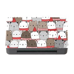 Cute Adorable Bear Merry Christmas Happy New Year Cartoon Doodle Seamless Pattern Memory Card Reader With Cf by Vaneshart