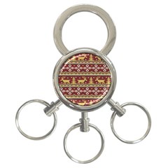 Beautiful Knitted Christmas Pattern Xmas 3-ring Key Chain by Vaneshart