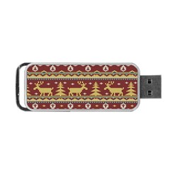 Beautiful Knitted Christmas Pattern Xmas Portable Usb Flash (two Sides) by Vaneshart