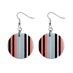 Bandes Orange/bleu/noir Mini Button Earrings by kcreatif