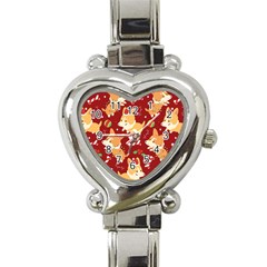 Colorful Funny Christmas Pattern Dog Puppy Heart Italian Charm Watch by Vaneshart