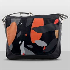 Pattern Formes Corail/noir Messenger Bag by kcreatif