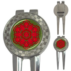 Bloom In Yule  Mandala Season Colors 3-in-1 Golf Divots by pepitasart