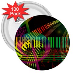 Music Piano Treble Clef Clef 3  Buttons (100 Pack)  by Vaneshart
