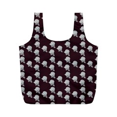 White Rose In Maroon Full Print Recycle Bag (m) by snowwhitegirl