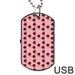 Rose In Pink Dog Tag Usb Flash (one Side) by snowwhitegirl