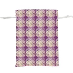 Doily Only Pattern Purple  Lightweight Drawstring Pouch (xl) by snowwhitegirl