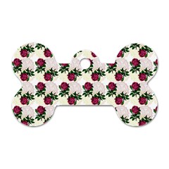 Doily Rose Pattern White Dog Tag Bone (two Sides) by snowwhitegirl