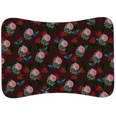 Dark Floral Butterfly Burgundy Velour Seat Head Rest Cushion by snowwhitegirl