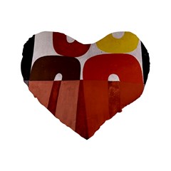 Sophie Taeuber Arp, Composition À Motifs D arceaux Ou Composition Horizontale Verticale Standard 16  Premium Flano Heart Shape Cushions by Sobalvarro