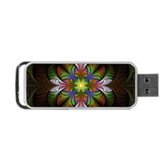 Fractal Flower Fantasy Pattern Portable Usb Flash (one Side) by Wegoenart
