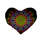 Fractal Abstract Background Pattern Standard 16  Premium Flano Heart Shape Cushions Back