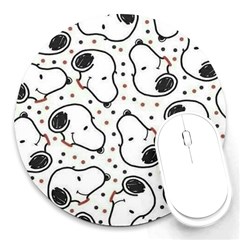 Dog Pattern Round Mousepads by Wegoenart