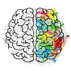Brain Mind Psychology Idea Drawing Wooden Puzzle Hexagon by Wegoenart